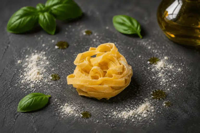 Tagliatelle aus der Pasta König Manufaktur – frisch hergestellte italienische Bandnudeln